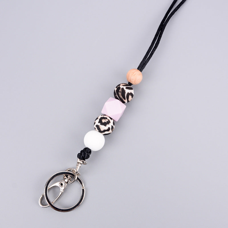 Llavero con cuentas de silicona de 100 piezas al por mayor